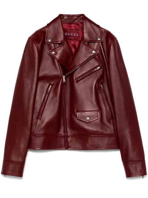 leather biker jacket by GUCCI