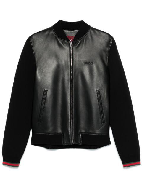 leather bomber jacket by GUCCI