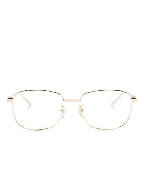 logo-debossed rectangle-frame glasses by GUCCI