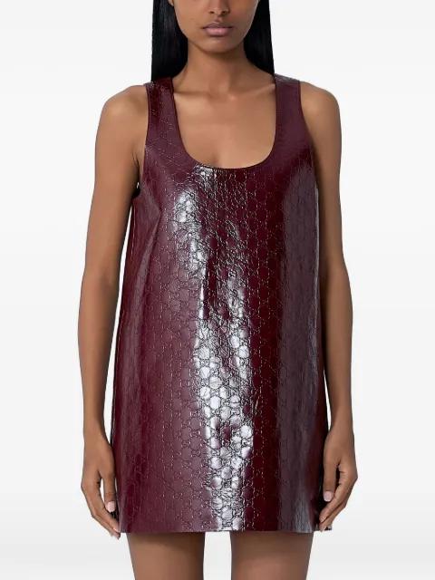 logo-embossed scoop-neck mini dress by GUCCI