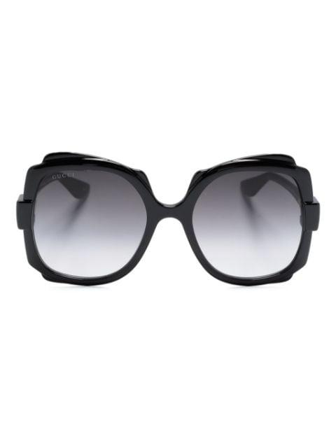 logo-engraved square-frame sunglasses by GUCCI