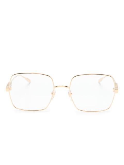 logo-lettering square-frame glasses by GUCCI