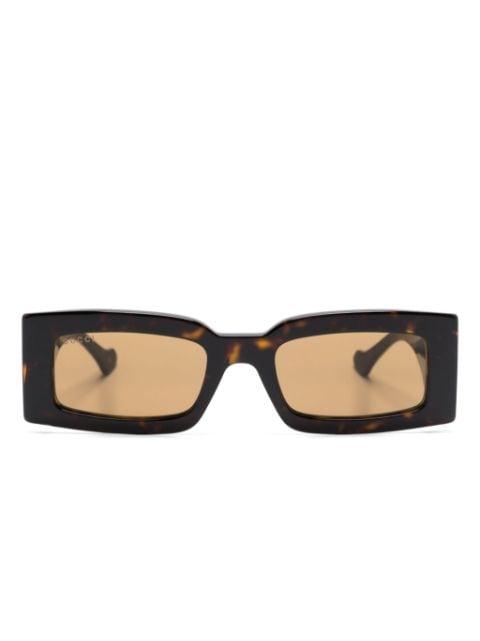 logo-plaque rectangle-frame sunglasses by GUCCI