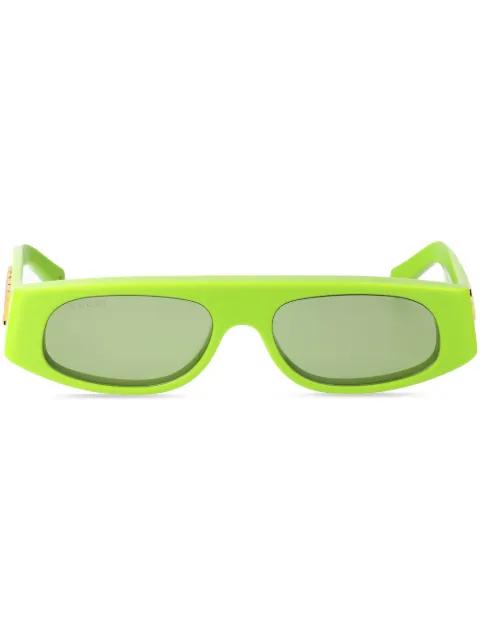 logo-plaque rectangle-frame sunglasses by GUCCI