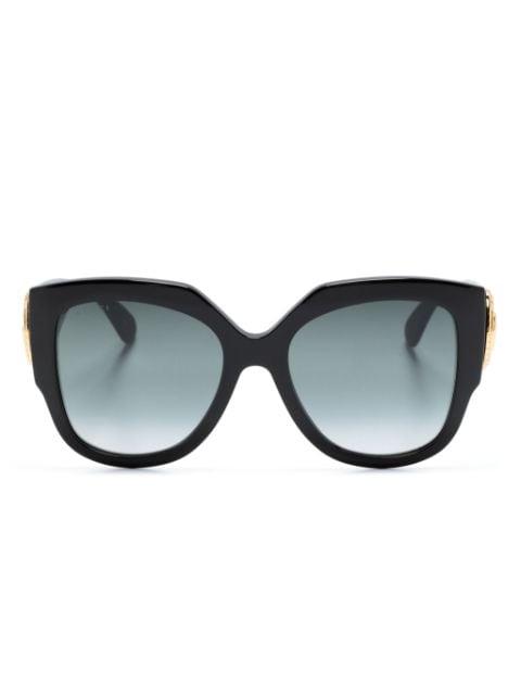 logo-plaque round-frame sunglasses by GUCCI
