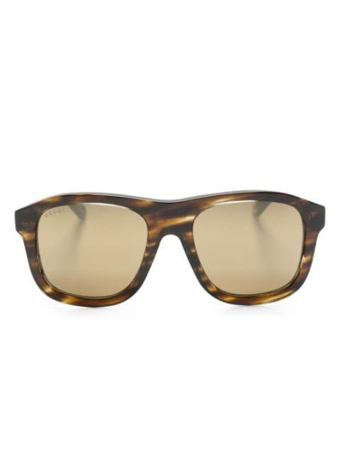 logo-plaque square-frame sunglasses by GUCCI