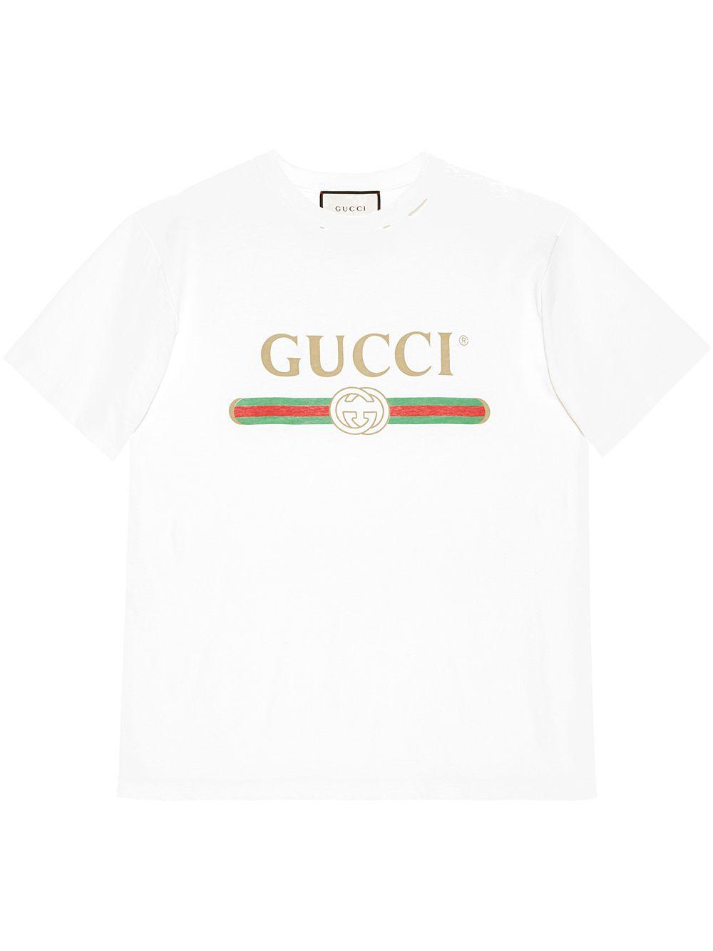 logo-print cotton T-shirt by GUCCI