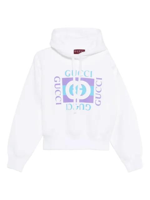logo-print hoodie by GUCCI