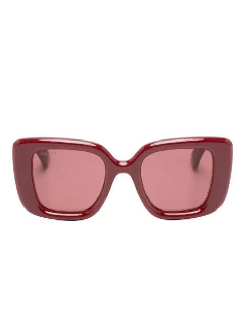 logo rectangle-frame sunglasses by GUCCI