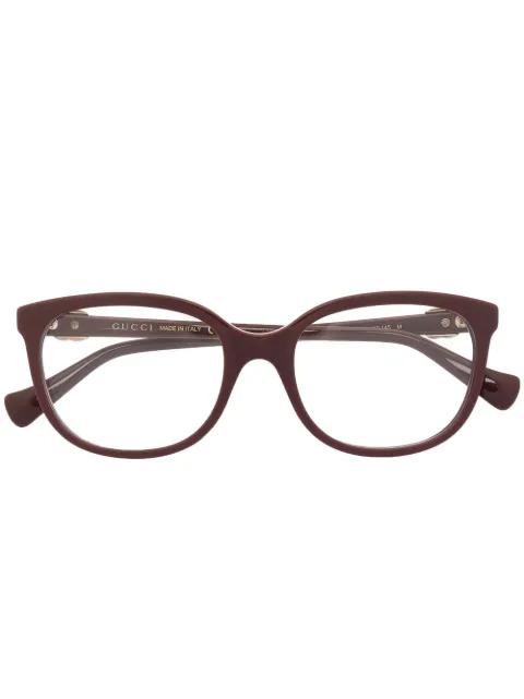 logo square-frame glasses by GUCCI