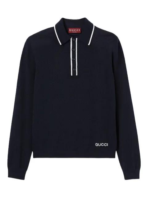 long-sleeve knitted polo shirt by GUCCI