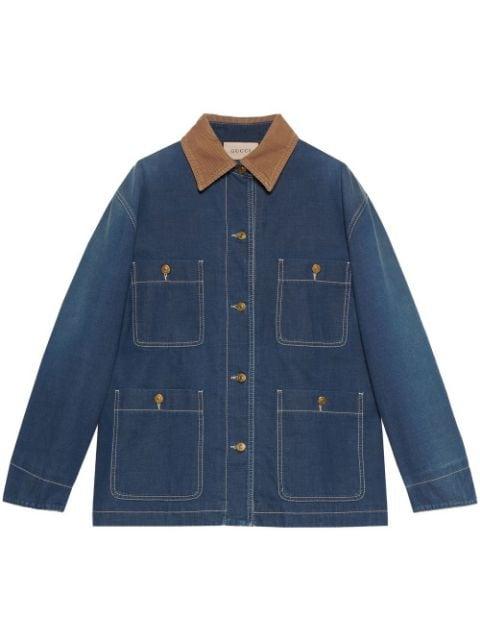 longline denim jacket by GUCCI
