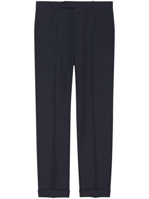 mid-rise tailored twill trousers by GUCCI