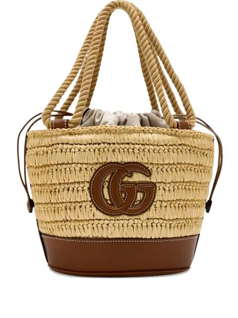 mini GG-logo woven bucket bag by GUCCI