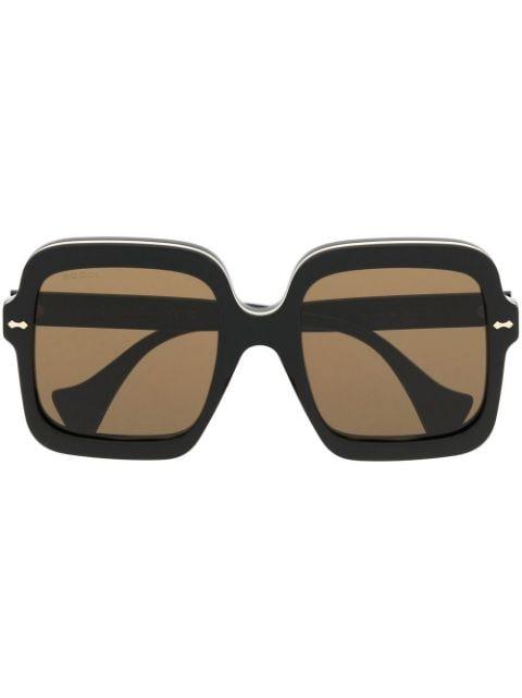 oversize square-frame sunglasses by GUCCI
