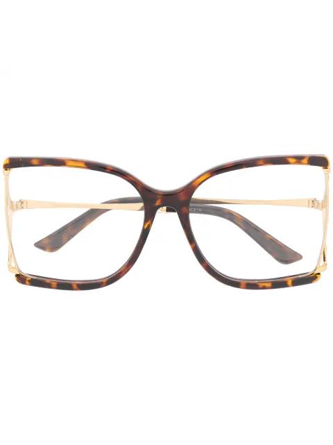 oversized-frame tortoiseshell glasses by GUCCI