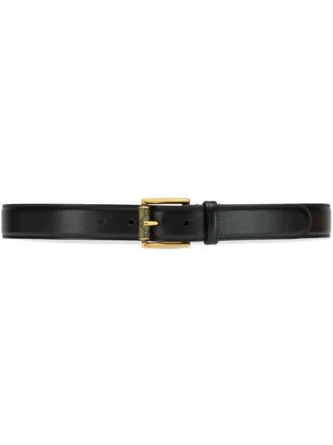 pattern-detailed rectangular buckle belt by GUCCI