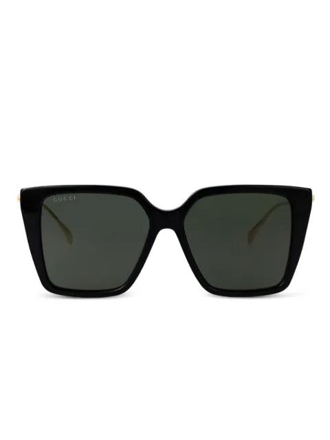 pearl-embellished square-frame sunglasses by GUCCI
