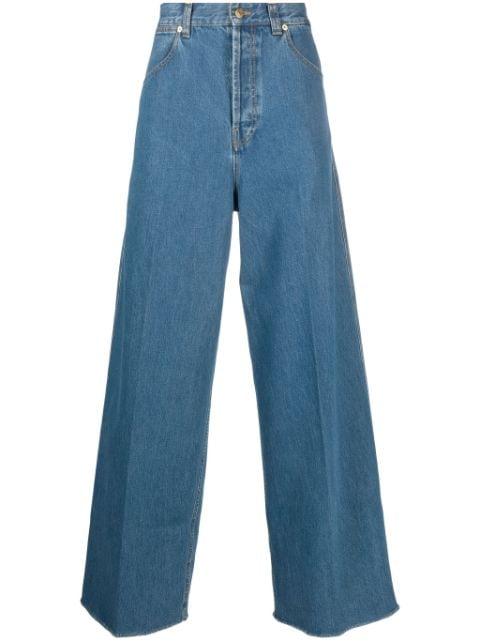 pressed-crease mid-rise wide-leg jeans by GUCCI