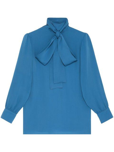 pussy-bow collar silk blouse by GUCCI
