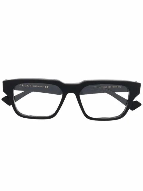 rectangle-frame clear glasses by GUCCI