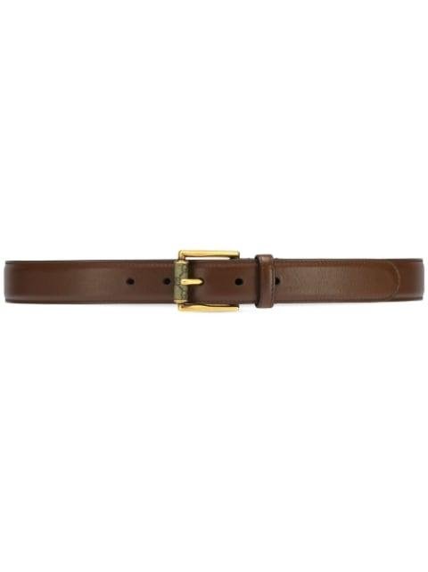 rectangular-buckle leather belt by GUCCI