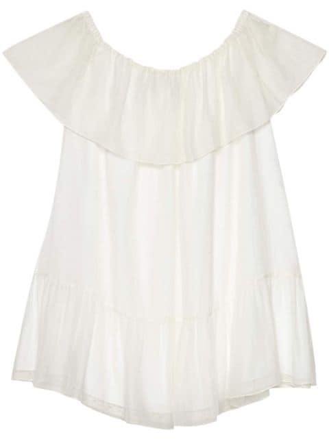 ruffled off-shoulder minidress by GUCCI