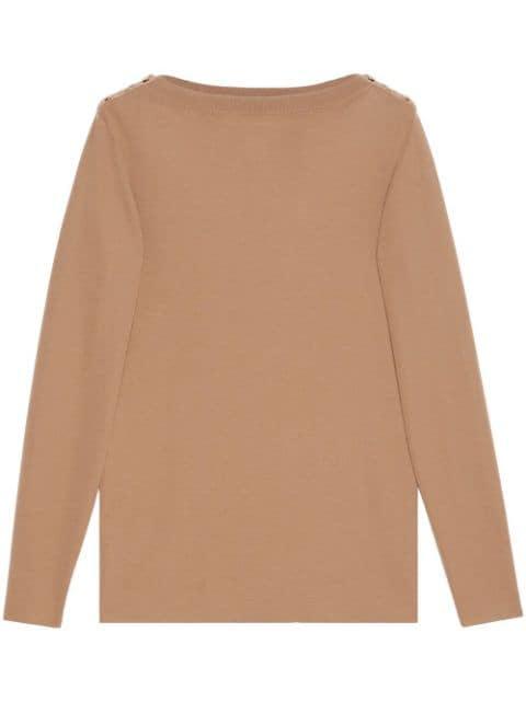 shoulder-button cashmere jumper by GUCCI
