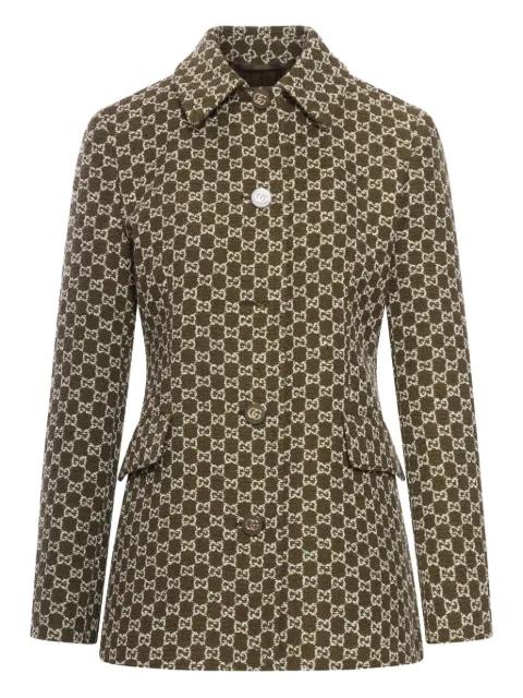 single-breasted collared tweed jacket by GUCCI