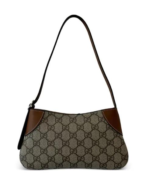 small GG Emblem monogram leather shoulder bag by GUCCI