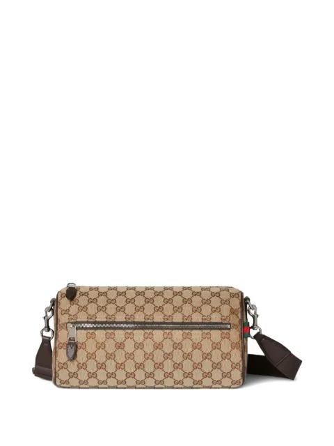 small logo-patterned cylindrical shoulder bag by GUCCI