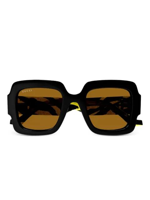 square-frame "Black" sunglasses by GUCCI