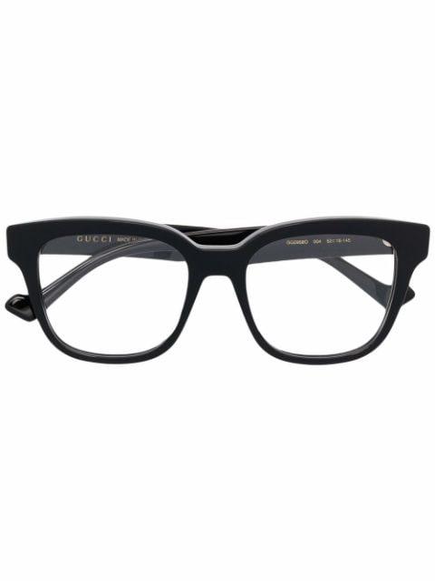 square-frame clear glasses by GUCCI