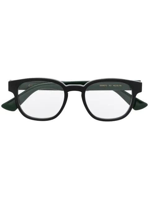 square-frame logo-detail glasses by GUCCI