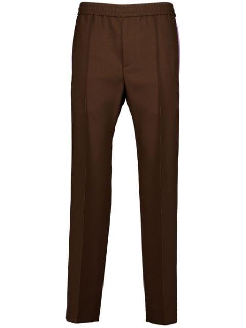 stripe-detail cotton trousers by GUCCI