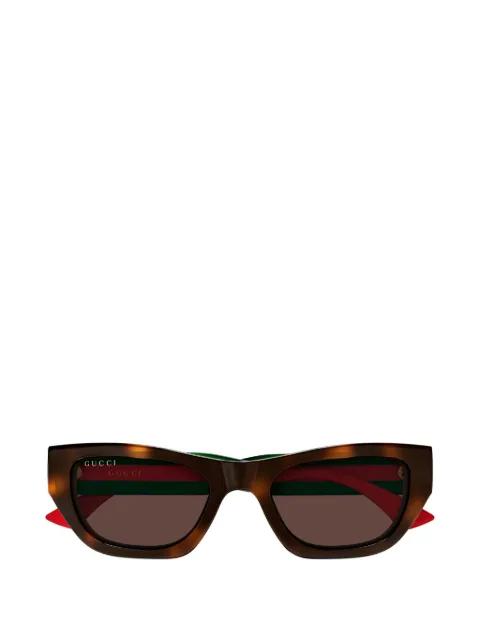 stripe logo square-frame sunglasses by GUCCI