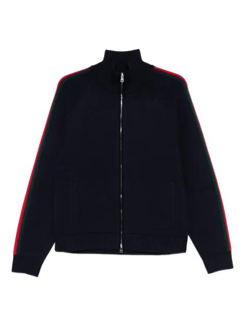 striped zip-up cardigan by GUCCI