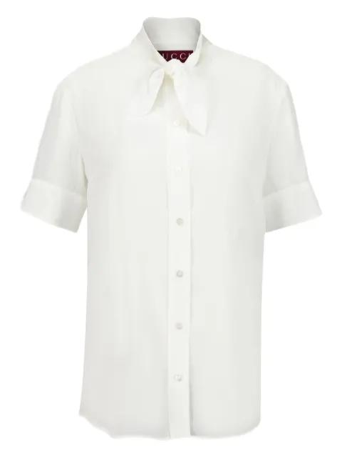 tie-fastening silk shirt by GUCCI