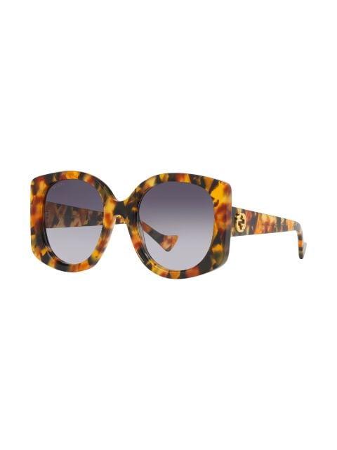 tortoiseshell-effect oversized-frame sunglasses by GUCCI