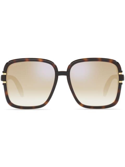 tortoiseshell-effect square-frame sunglasses by GUCCI