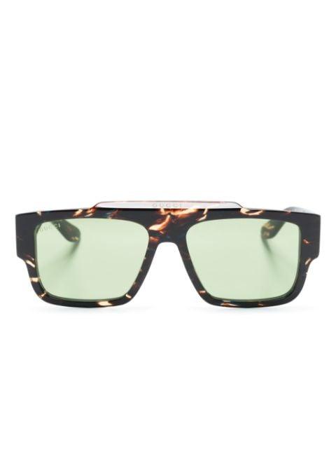 tortoiseshell-effect square-frame sunglasses by GUCCI