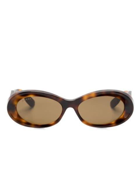tortoiseshell oval-frame sunglasses by GUCCI