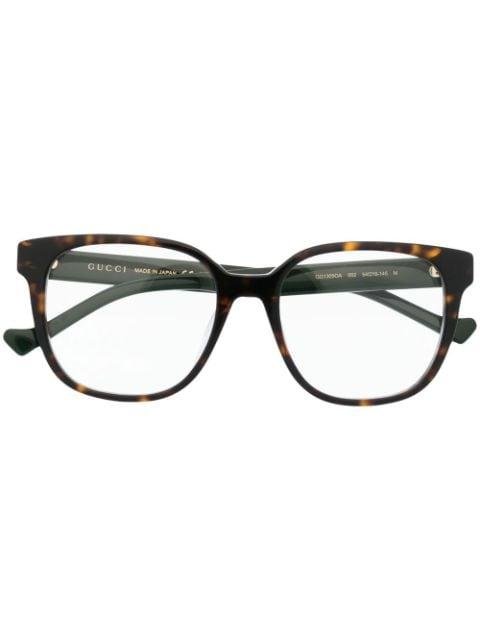 tortoiseshell square-frame glasses by GUCCI