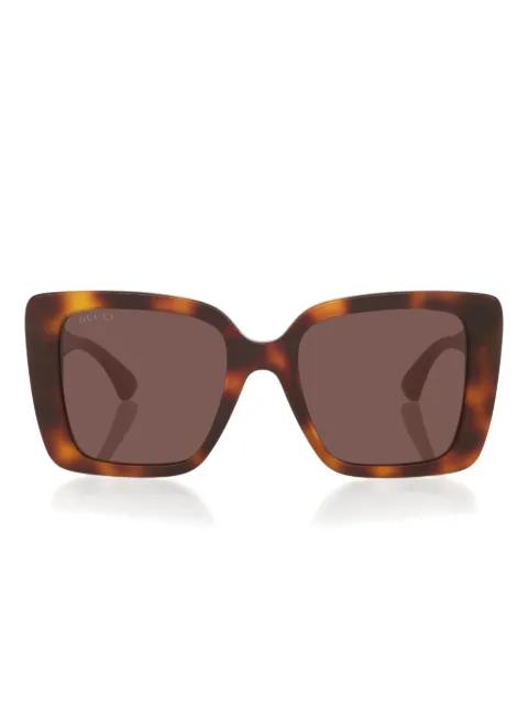 tortoiseshell square-frame sunglasses by GUCCI
