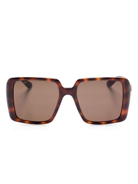 tortoiseshell square-frame sunglasses by GUCCI