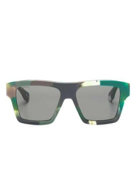 tortoiseshell square-frame sunglasses by GUCCI