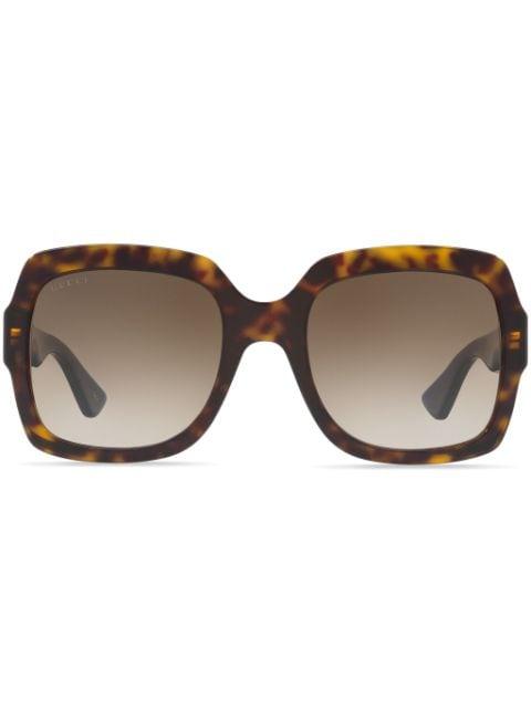 tortoiseshell square-frame sunglasses by GUCCI
