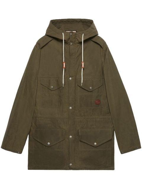 waxed hoodied parka by GUCCI