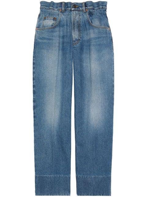 wide-leg elasticated-waistband jeans by GUCCI