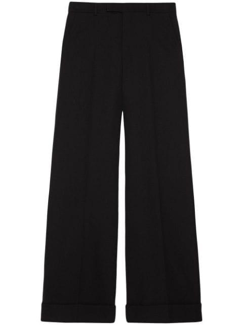 wool wide-leg trousers by GUCCI
